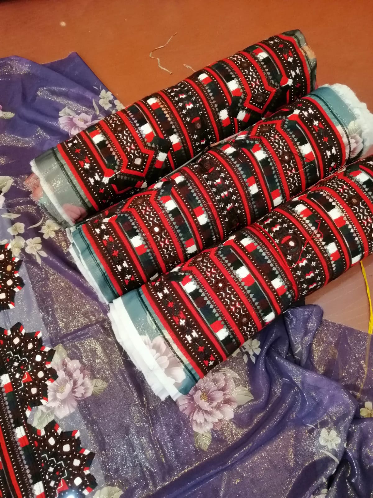 Premium Voile / Laser Fabric – Digital Printed Ethnic Pattern Design