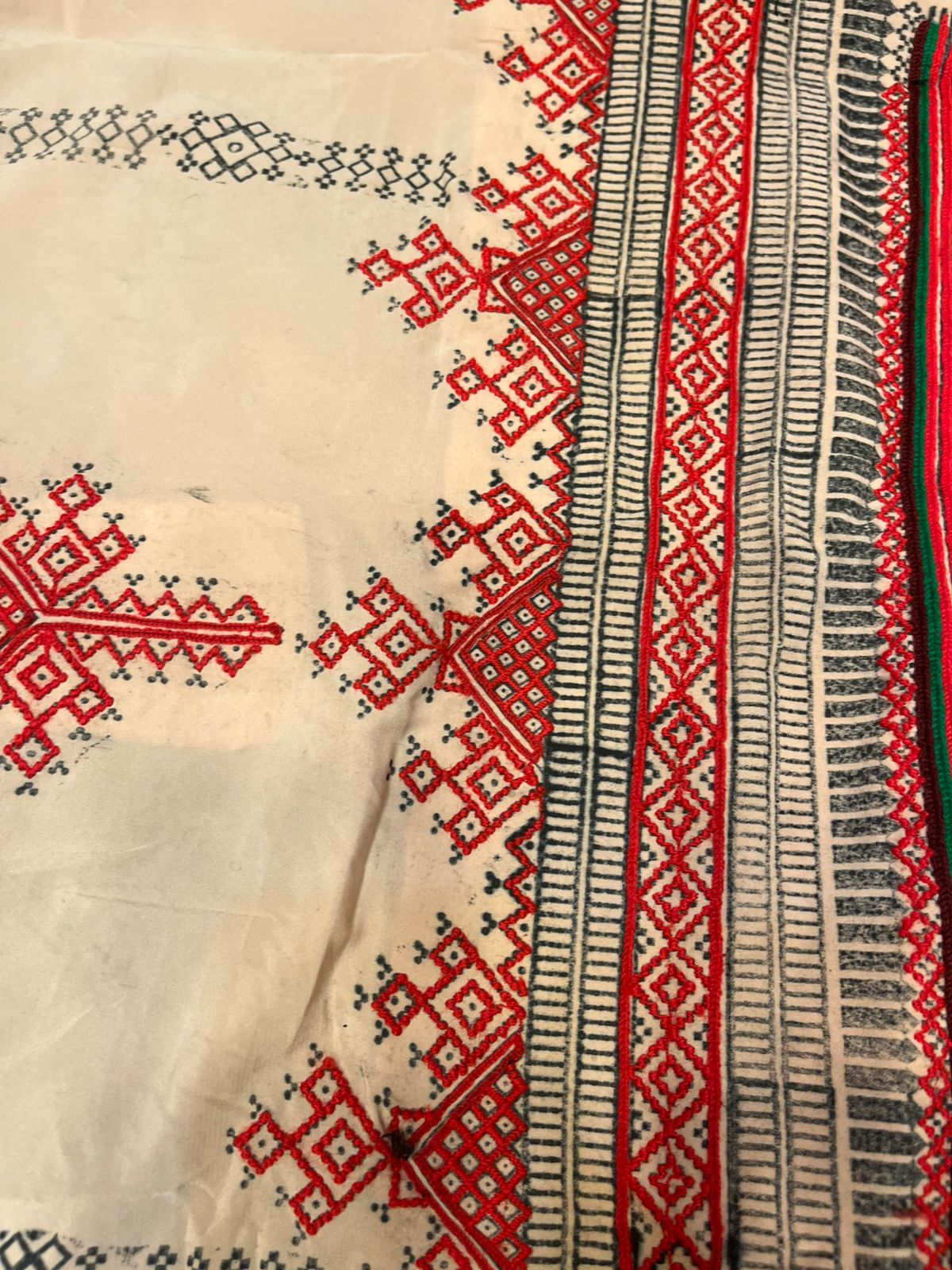 Machine-embroidered Balochi Danko Doch in Soft Makhan Fabric