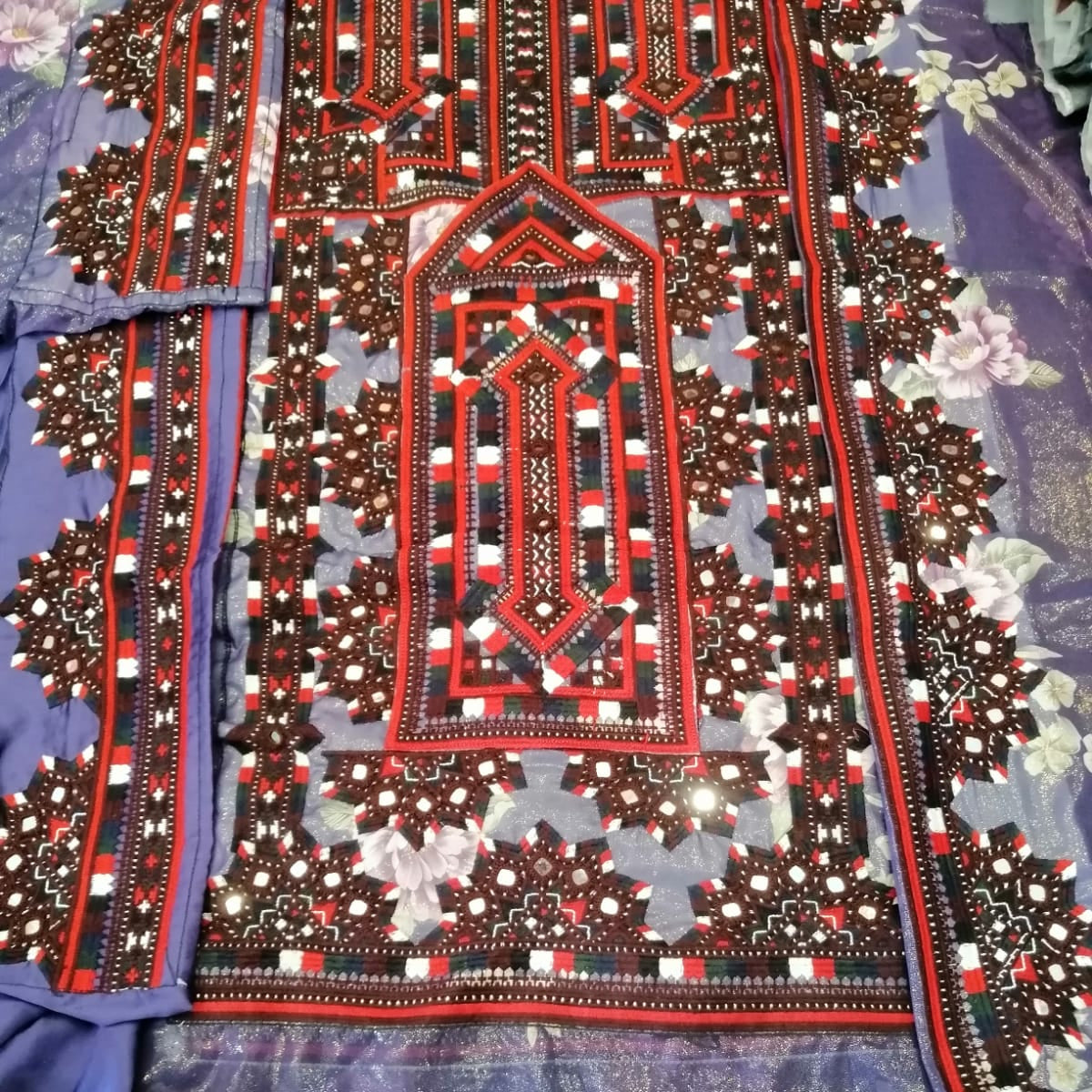 Premium Voile / Laser Fabric – Digital Printed Ethnic Pattern Design