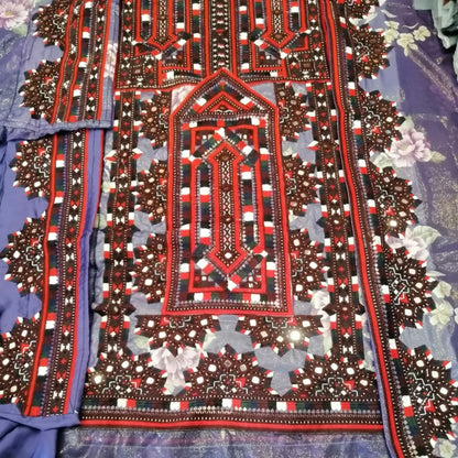 Premium Voile / Laser Fabric – Digital Printed Ethnic Pattern Design