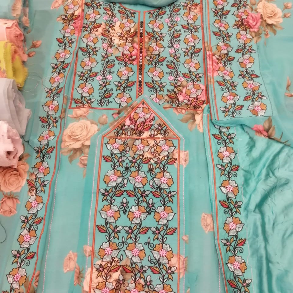 Soft Voile Laser Design Ready-Made Suit – Summer Wear