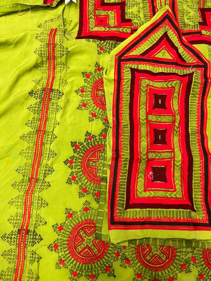 Balochi Zai Shirkhu Paliwar Embroidered Makhan Fabric