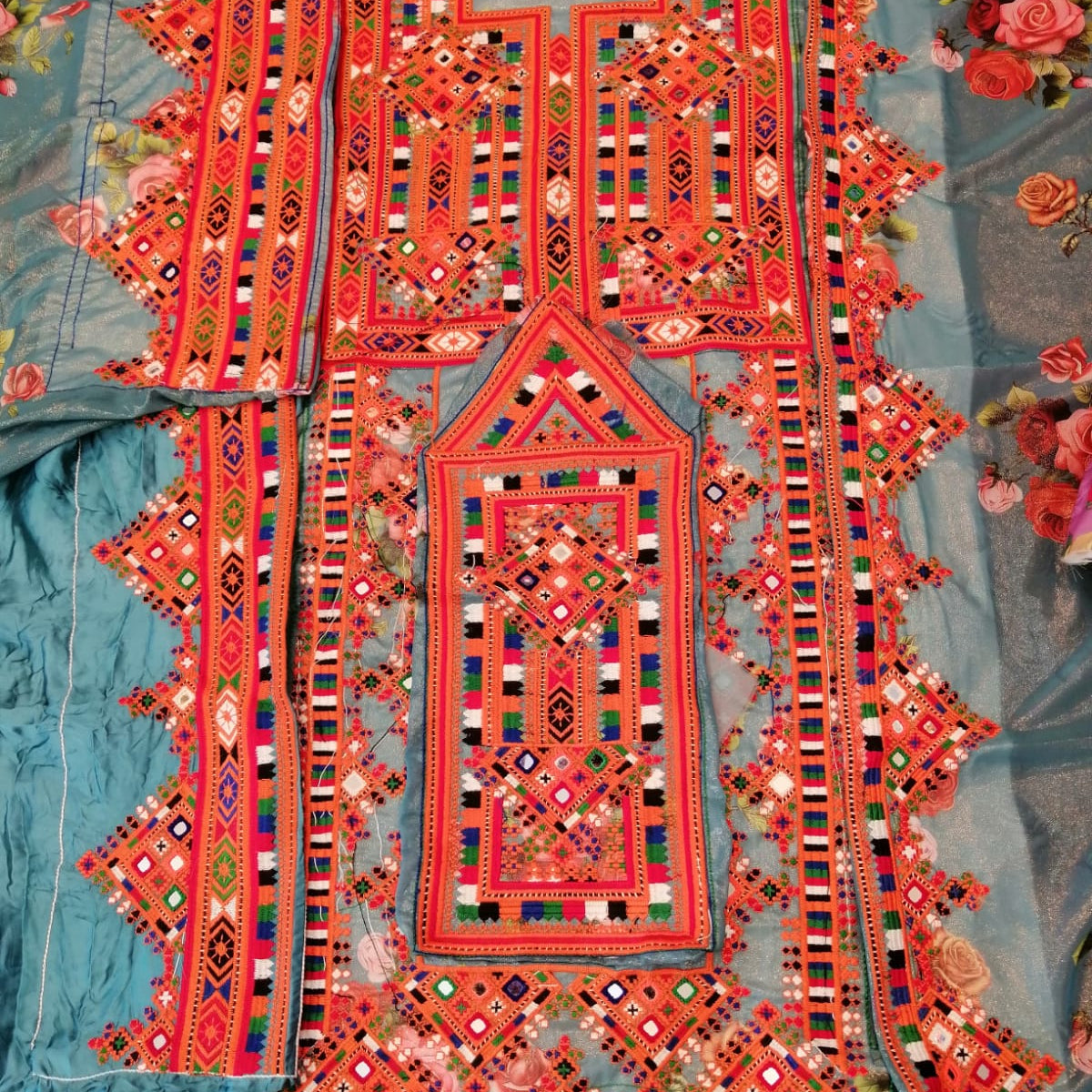 Traditional Balochi Embroidered Ready-Made Dress – Voile Fabric
