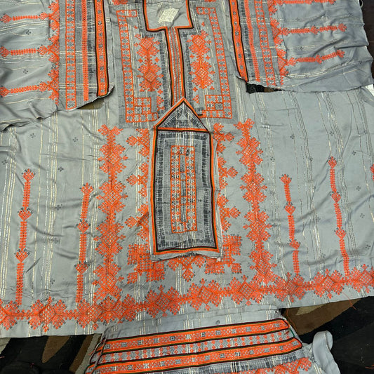 Balochi Mahrang Fabric Machine Embroidered Suit