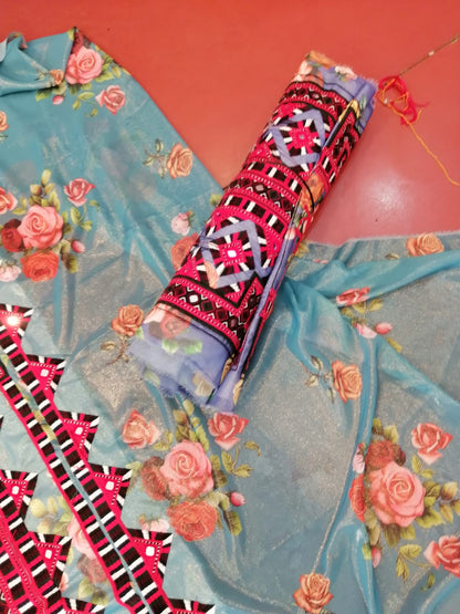 Traditional Balochi Embroidered Ready-Made Dress – Voile Fabric