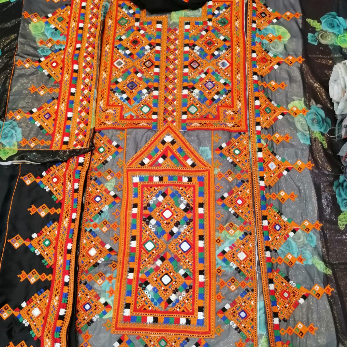 Luxury Balochi Embroidered Ready-Made Dress – Voile Fabric
