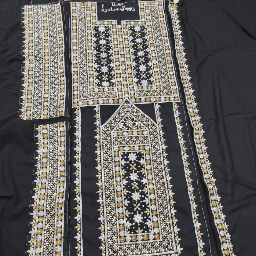 Heavy Embroidered  Jorjet Suit – Ready Made