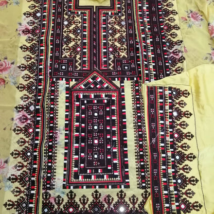 Balochi Embroidered Ready-Made Dress – Voile Fabric