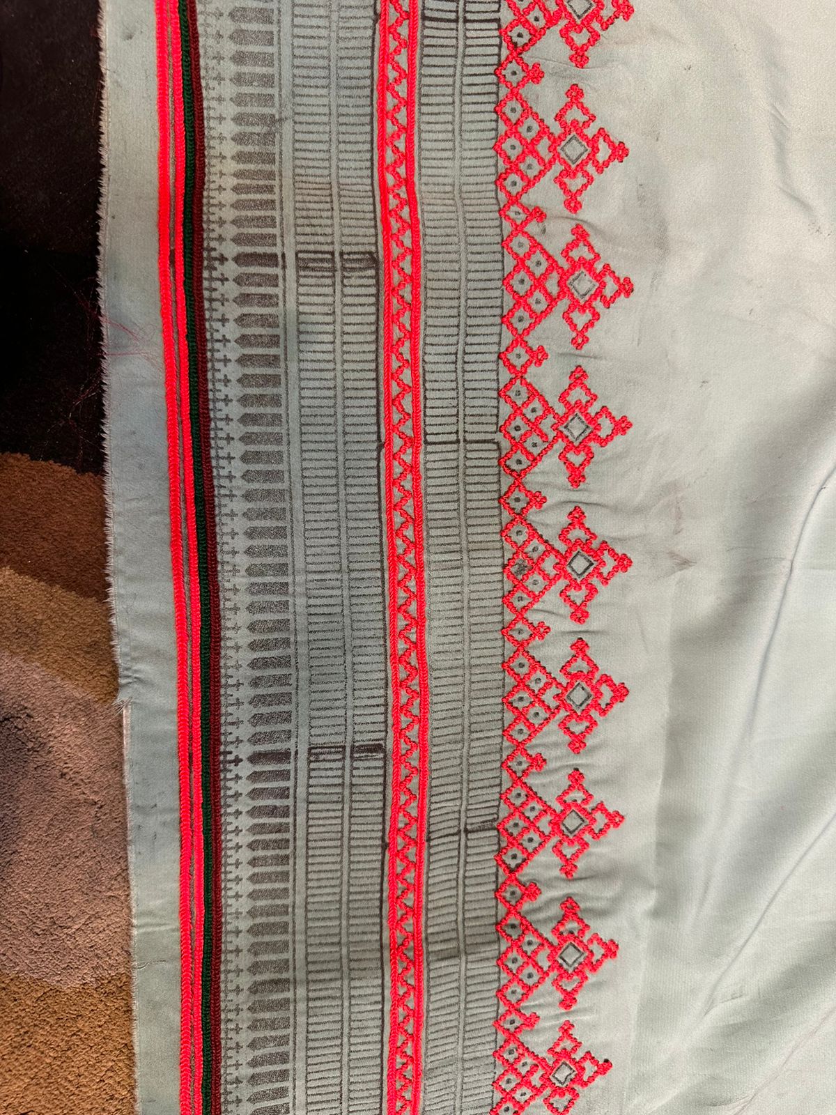 Classic Baharakh Pattern Makhani Fabric Embroidered Suit