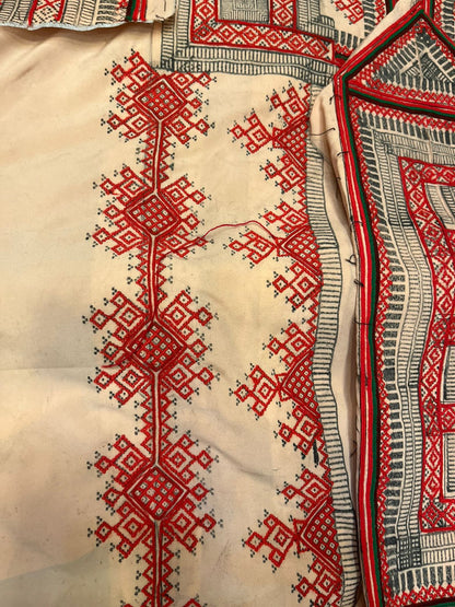 Machine-embroidered Balochi Danko Doch in Soft Makhan Fabric