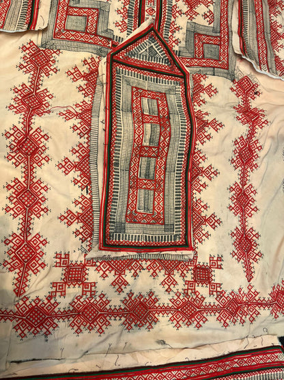 Machine-embroidered Balochi Danko Doch in Soft Makhan Fabric
