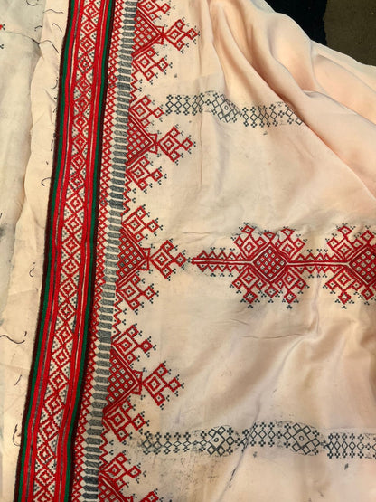 Machine-embroidered Balochi Danko Doch in Soft Makhan Fabric