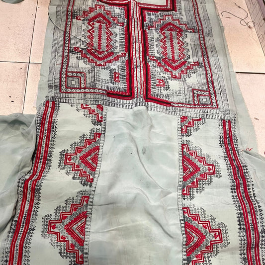 Balochi Makhan Fabric Machine Embroidery