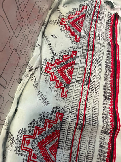 Balochi Makhan Fabric Machine Embroidery