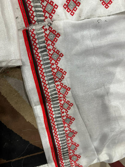 Balochi Shisha Fabric Machine Embroidered Suit