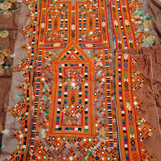 Balochi Embroidered Ready-Made Dress – Voile Fabric